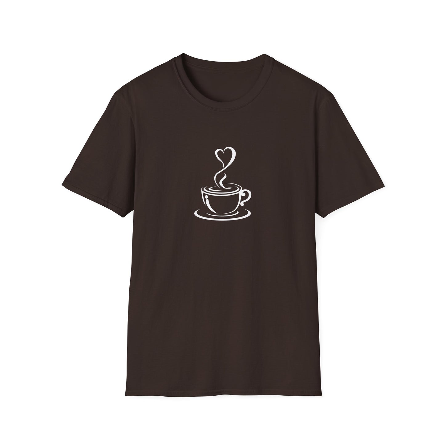 Minimalist Coffee Cup T-Shirt – Simple Heart Steam Coffee Lover Tee for Baristas & Caffeine Fans