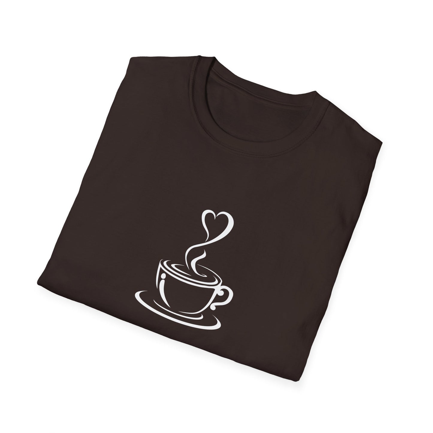 Minimalist Coffee Cup T-Shirt – Simple Heart Steam Coffee Lover Tee for Baristas & Caffeine Fans